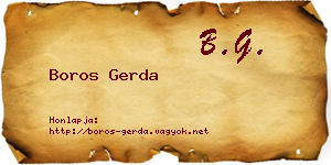 Boros Gerda névjegykártya